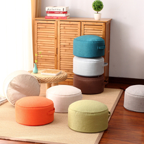 Removable linen cushion heightened thickened futon floor seat tatami tea table balcony bay window fabric mat