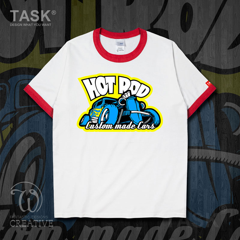 TASK Motorsport Tính Tuỳ chỉnh Hot Rod Modified Car Trend ngắn tay áo thun nam và nữ T-Shirt 03-0007