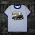 Fans TASK cổ điển Nostalgic Vintage Car Casual Loose ngắn SleeveT áo thun nam và nữ Trend áo thun 0007 