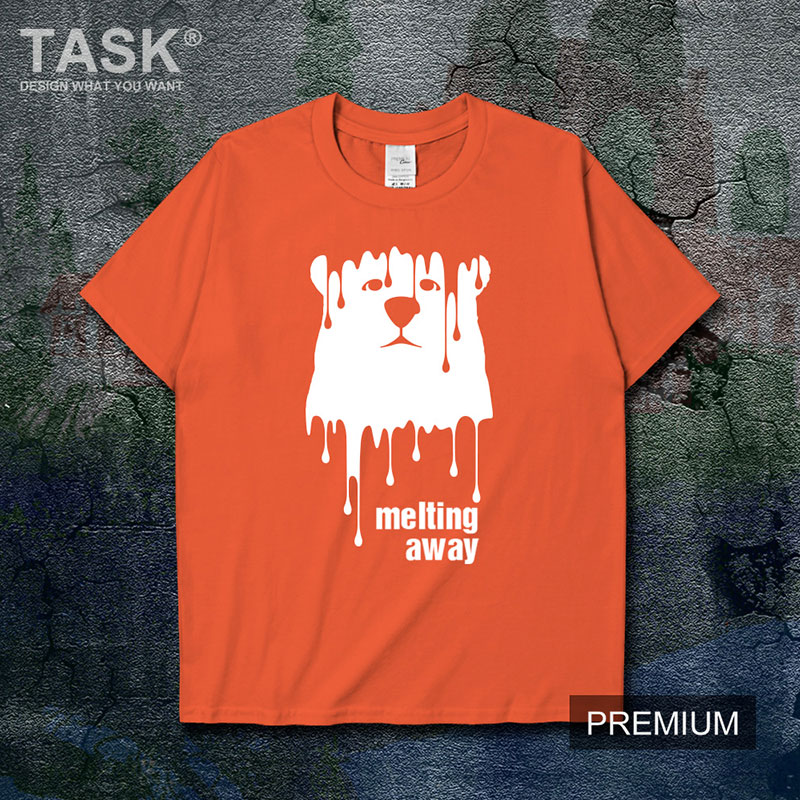 TASK HÂM NÓNG TOÀN CẦU Melting Xa Glacier tan Tính Creative triều Nhãn hiệu nam và nữ bông ngắn Sleevet T-Shirts