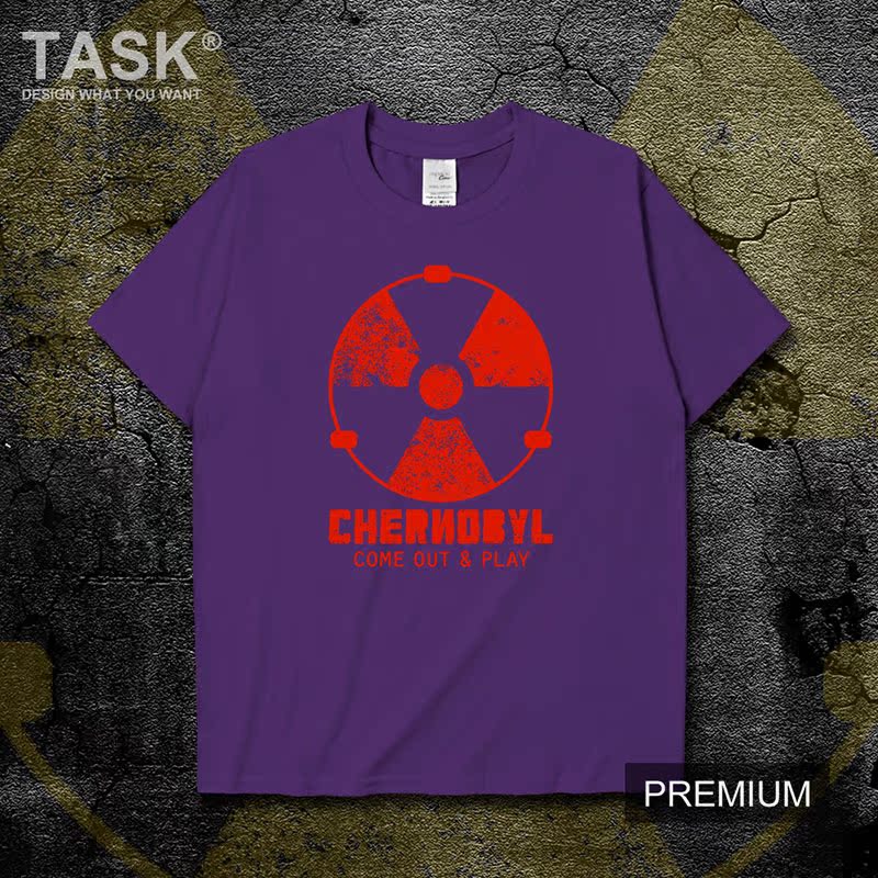 TASK Chernobyl tai nạn Chernobyl sắc nét in mùa hè áo thun nam và giản dị tưởng niệm nửa ống tay áo áo sơ mi nữ