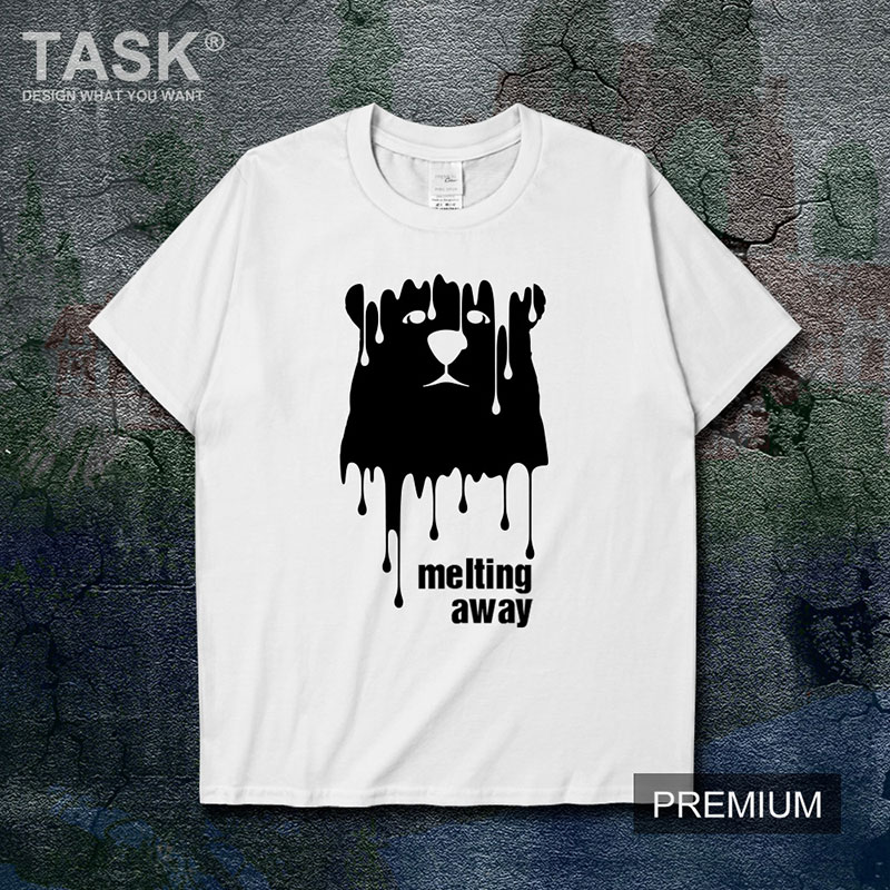 TASK HÂM NÓNG TOÀN CẦU Melting Xa Glacier tan Tính Creative triều Nhãn hiệu nam và nữ bông ngắn Sleevet T-Shirts