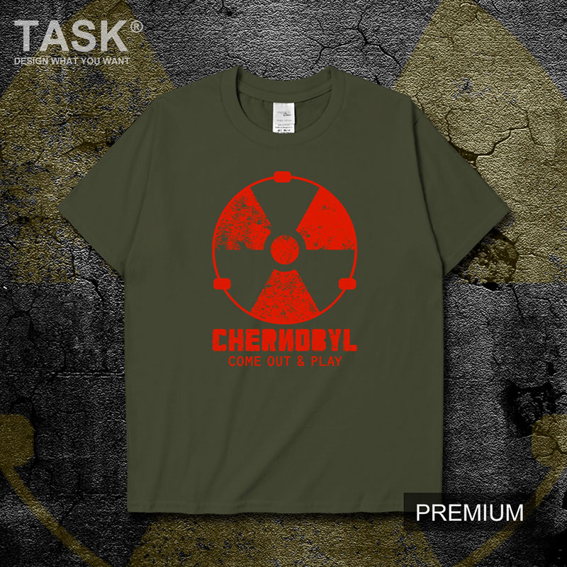 TASK Chernobyl tai nạn Chernobyl sắc nét in mùa hè áo thun nam và giản dị tưởng niệm nửa ống tay áo áo sơ mi nữ