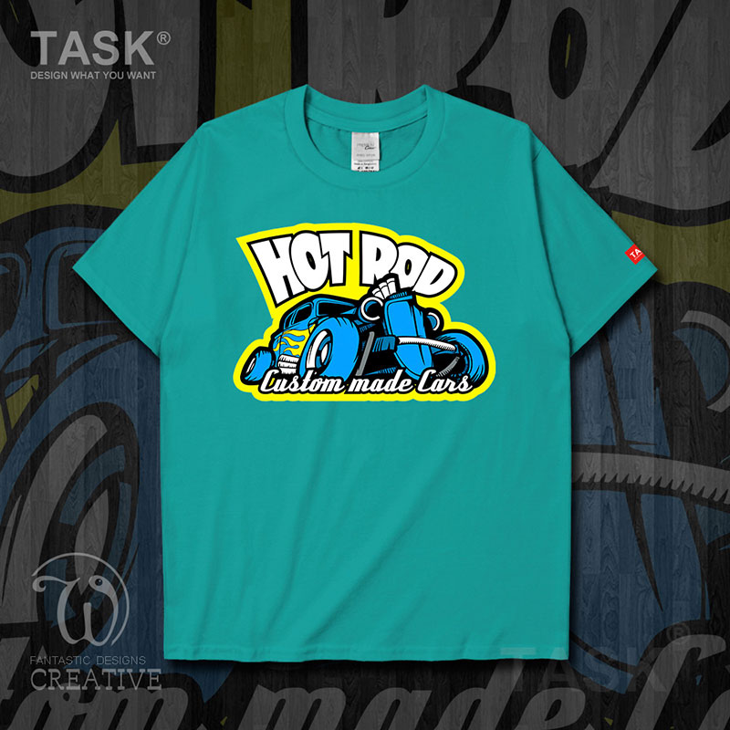 TASK Motorsport Tính Tuỳ chỉnh Hot Rod Modified Car Trend ngắn tay áo thun nam và nữ T-Shirt 03-0007