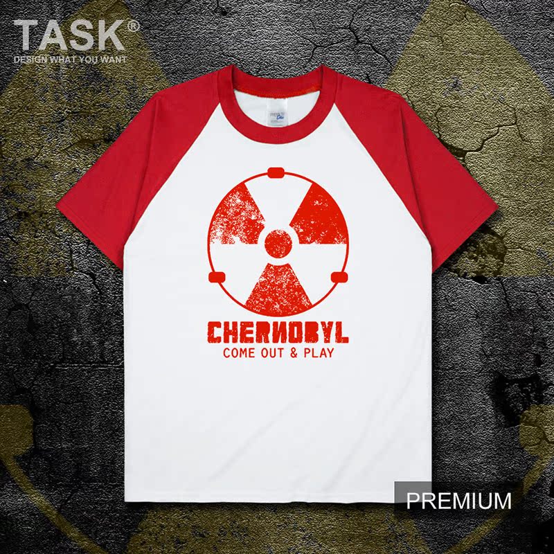 TASK Chernobyl tai nạn Chernobyl sắc nét in mùa hè áo thun nam và giản dị tưởng niệm nửa ống tay áo áo sơ mi nữ