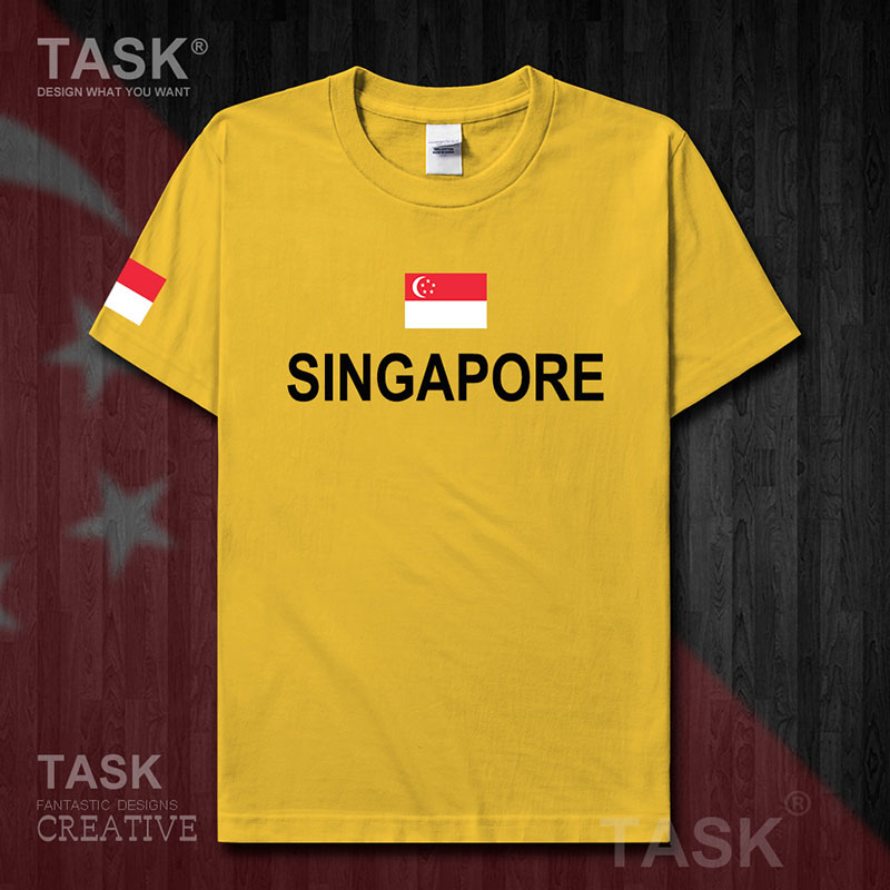 TASK Singapore New Jiapo Xingzhou sao tại Đảo Lion City bông cotton T-shirt ngắn tay của nam giới và nửa tay áo đội tuyển quốc gia quần áo váy mùa hè của phụ nữ