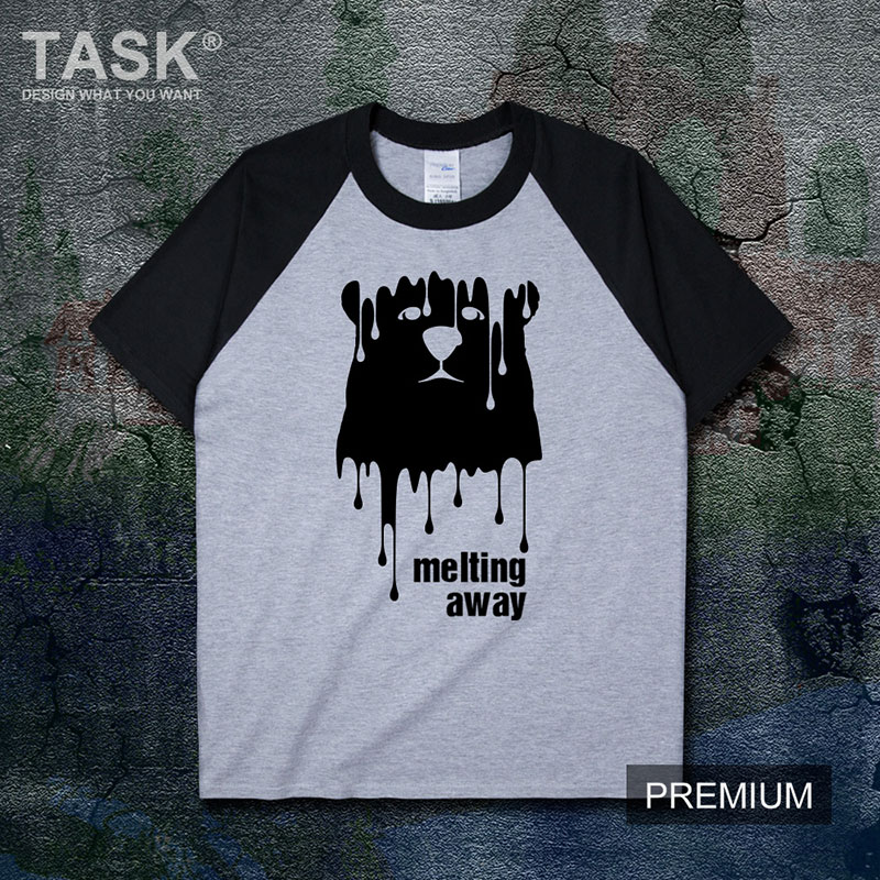 TASK HÂM NÓNG TOÀN CẦU Melting Xa Glacier tan Tính Creative triều Nhãn hiệu nam và nữ bông ngắn Sleevet T-Shirts