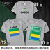 TASK Gabon Gabon đội tuyển quốc gia mặc quần áo bóng đá bông ngắn tay áo thun nam và nữ của nửa tay mùa hè áo thun thủy triều 