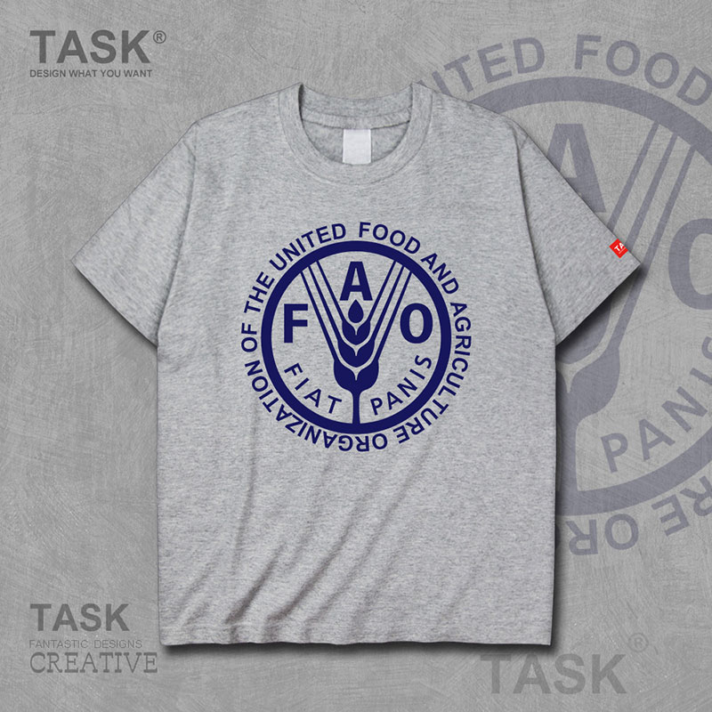 TASK FAO FAO QUỐC TẾ CƠ QUAN LOGO ngắn tay T-shirt MENS VÀ NỮ HÈ Casual TREND TOP