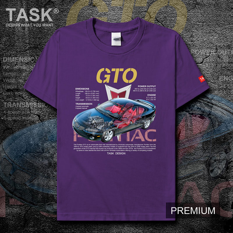 Mỹ xe thể thao xe cơ bắp xe TASK Pontiac GTO cao-powered ngắn tay áo thun nam và mùa hè áo khoác phụ nữ