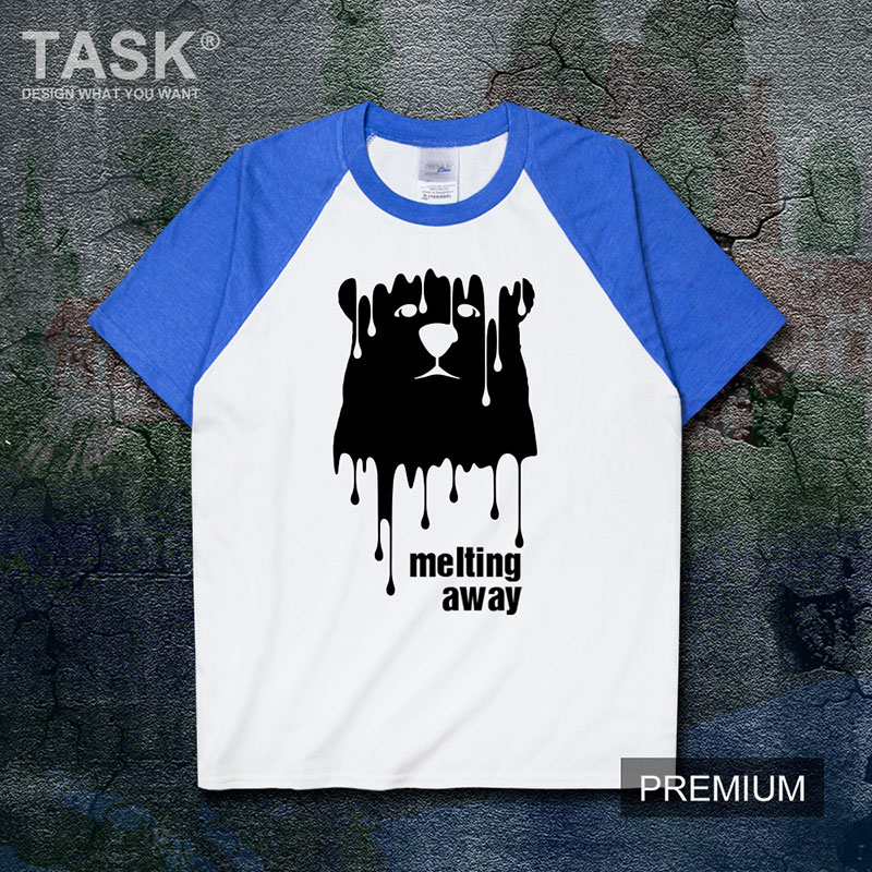 TASK HÂM NÓNG TOÀN CẦU Melting Xa Glacier tan Tính Creative triều Nhãn hiệu nam và nữ bông ngắn Sleevet T-Shirts