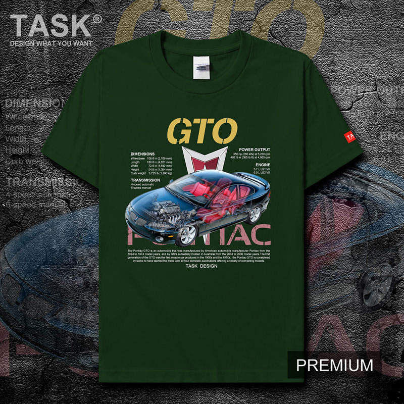 Mỹ xe thể thao xe cơ bắp xe TASK Pontiac GTO cao-powered ngắn tay áo thun nam và mùa hè áo khoác phụ nữ