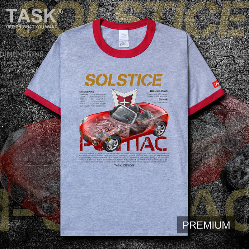 TASK Pontiac Solstice pandy Mỹ Sports Car ngắn tay áo T-Shirt hâm mộ nam và nữ quần áo