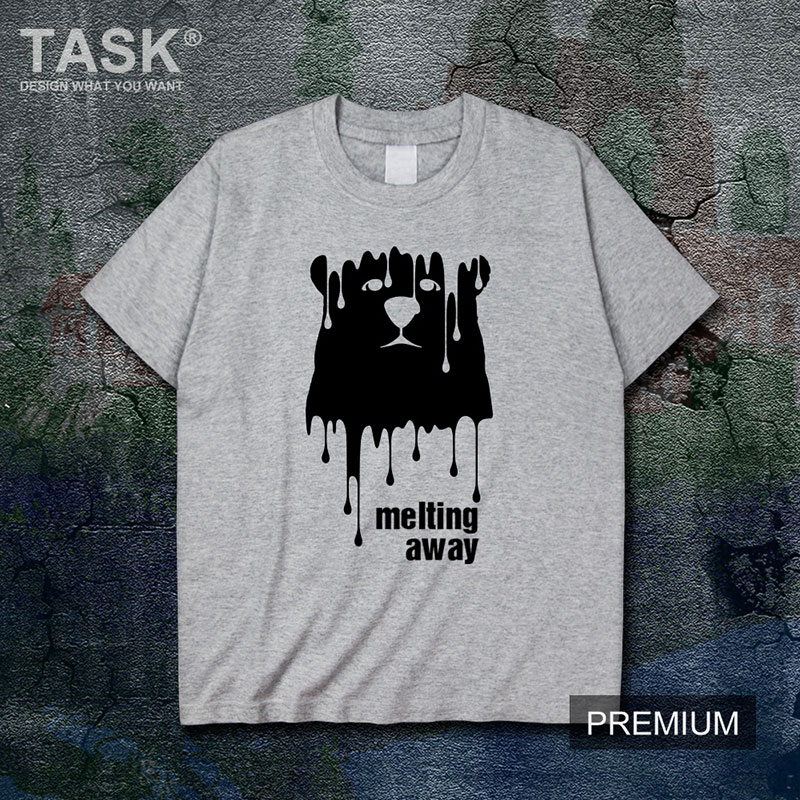 TASK HÂM NÓNG TOÀN CẦU Melting Xa Glacier tan Tính Creative triều Nhãn hiệu nam và nữ bông ngắn Sleevet T-Shirts