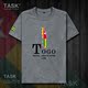 TASK Togo Togo Quốc Bản đồ bông ngắn tay áo thun nam thể thao giản dị mặc Student Slack T-Shirt 50