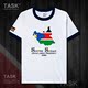 TASK Nam Sudan Quốc Bản đồ bông ngắn tay áo thun nam và Casual nữ T-shirt Spout Summer 50