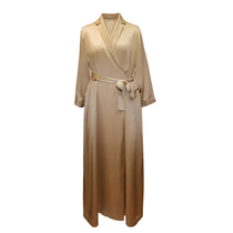  The owners homemade LP long nightgown female 100%mulberry silk simple atmosphere light gold high-end robe