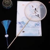 Cross-stitch fan self-embroidered ancient style palace fan embroidery diy material package Chinese style special-shaped group fan Hanfu dance