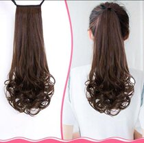 Long hair wig female hair convenient photo studio fake ponytail perm fixed shape breathable women Pear Flower Fashion Women