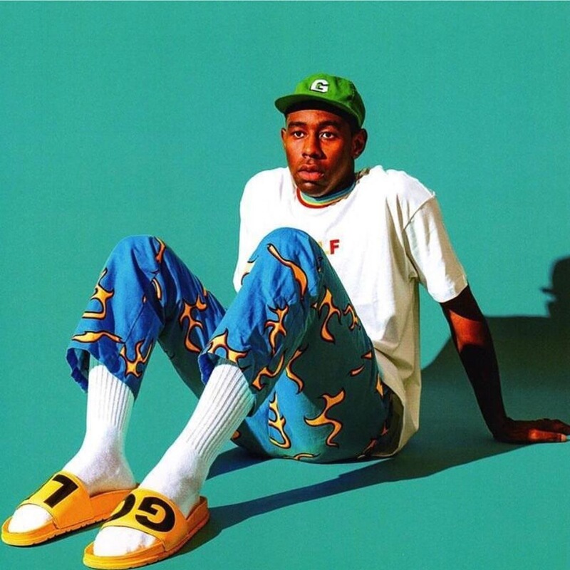 18S Golf Wang Blue Fier Blue Flame Straight-Leg Sports Casual Pure Cotton Pants ins Trendy Niche
