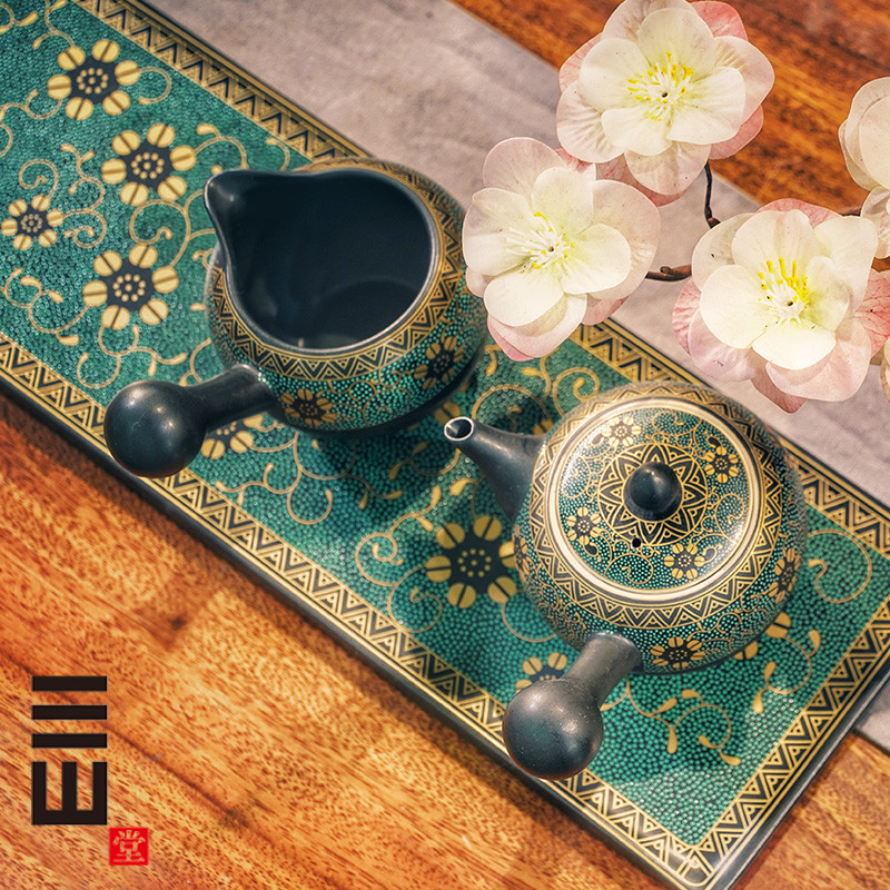 Sanshantang Black pottery teapot Cover bowl Fair cup Tea cup Tea cup Tea leak Household Kung Fu tea accessories