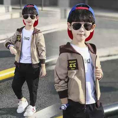 Children's jacket Boys 2021 spring Western style Korean version thin spring and autumn jacket cardigan Children's clothing trend