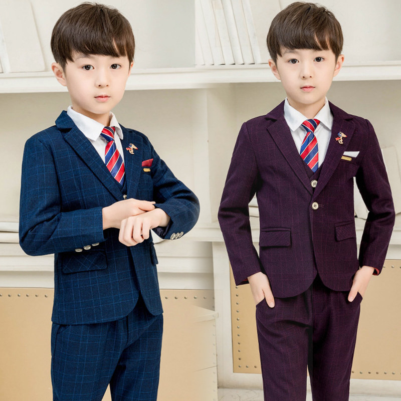 Children's suit boy handsome young suit Autumn loaded with Korean version Inlan CUHK Walk Show Performance Piano Show