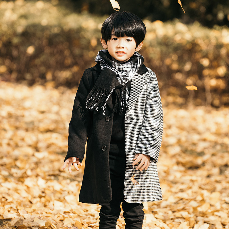 Boys' clothes 2022 Fall and Winter of the new Han Edition of the long - term children's cotton - thickened coat