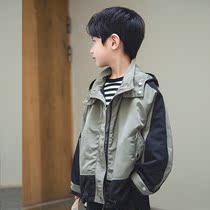 Childrens coat boys spring and autumn 2021 New Korean version of boys in the big children Foreign style bombing Street casual jacket tide