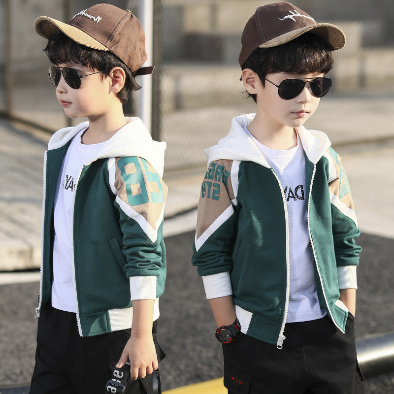 Children's jacket boys 2021 new foreign school Korean version spring and autumn children's jacket casual middle and large children's thin section tide