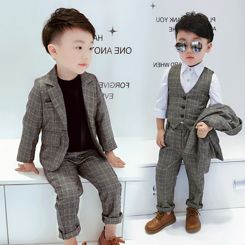 Boy suits suit autumn, three sets of children performing gown for children, piano playing for young Inlan fashion handsome