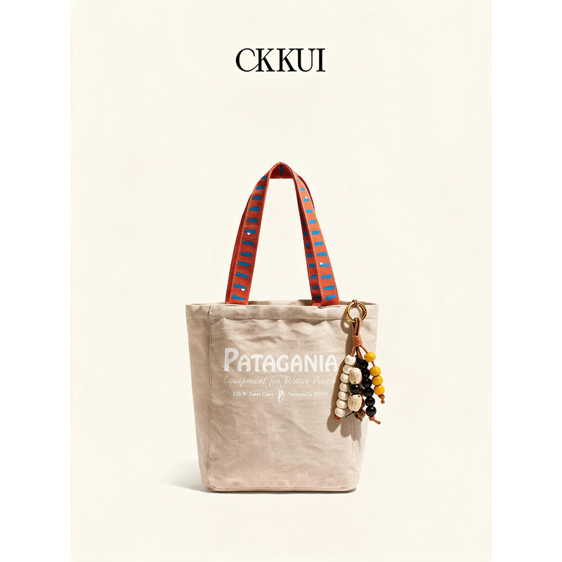Ckkui Japanese Niche Design Letter Canvas Bag 2026 New Miscellaneous Bag Lazy Style Handbag Shoulder Bag