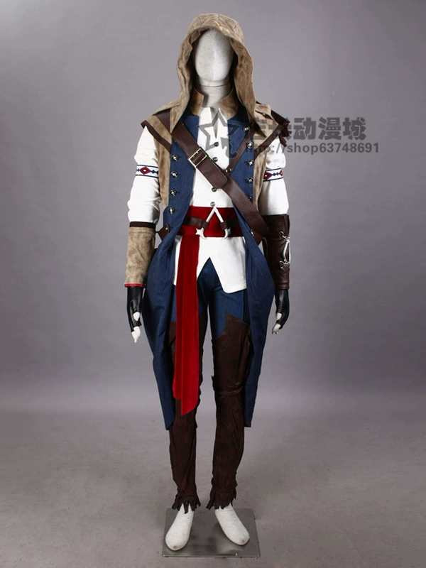 Anime game COSPLAY trang phục sát thủ nam tín ngưỡng 3 Quần áo Connor COS tùy chỉnh bộ 19 bộ - Cosplay