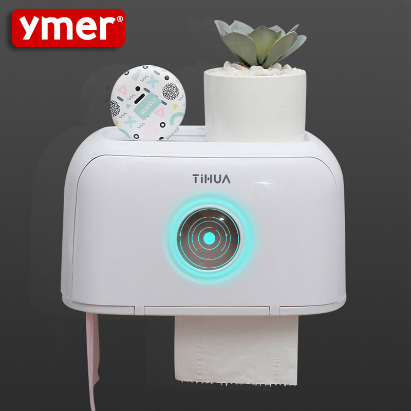 Toilet Paper Box Makeup Room Paper Towels Toilet Paper Shelve Toilet Home Free Punch Creativity Waterproof Extractable Toilet Paper Drum Toilet Paper Silo