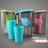 Вместительный и большой пластиковый стеклянный чай с молоком для домашнего использования для гостиной, заварочный чайник, комплект