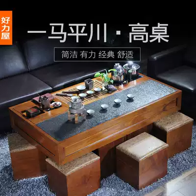 6 fold special clearance solid wood fire stone kung fu tea table tea table one simple modern small household tea table