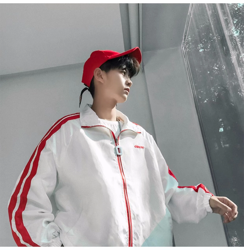 Hồng Kông gió chic chic áo khoác nam mùa xuân và mùa thu mỏng phần hip hop hiphop Hàn Quốc áo khoác ngoài đẹp trai đồng phục bóng chày