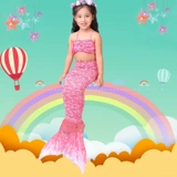 Детский купальник, раздельный розовый комплект, крой «рыбий хвост»