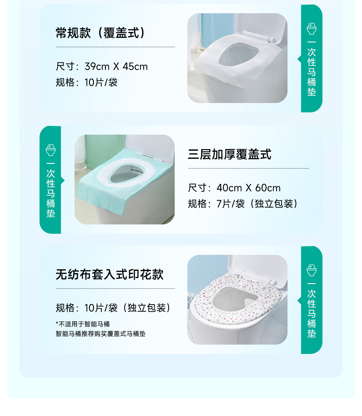 蓓安适 产妇专用灭菌一次性马桶垫 40*60cm 10片装 加厚防水坐便套 独立包装 产后月子待产包必备