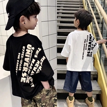 Tide Cards Summer Dress New Boy Letters Printed Half Sleeves Clothes CUHK Boy Handsome Children Pure Cotton Short Sleeve T-shirt