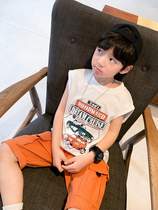 Children Summer Pure Cotton Vest New Ocean Air Summer Clothing Slim CUHK Boy Baby Han version sleeveless white T-shirt