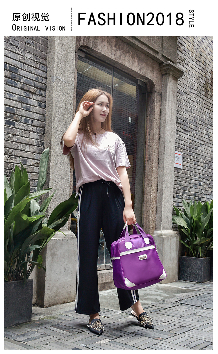 Túi du lịch xách tay nữ không thấm nước ánh sáng đơn giản túi hành lý đóng mở túi du lịch ngắn một vai có thể được đặt túi du lịch cao cấp