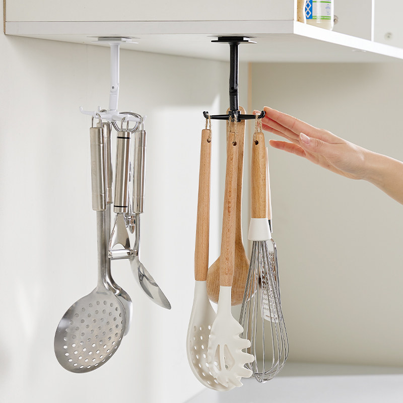 Kitchen Creative Swivel Hook Free of perforated containing hanging rack Xuanguan Shelf hanged with key into the door bathroom wall-hanging
