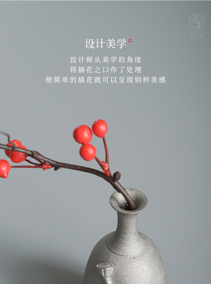 M letters kilowatt/hall vase household act the role ofing is tasted furnishing articles ancient silver glaze ceramic floret bottle vertical desktop flower implement Song Yunying 02