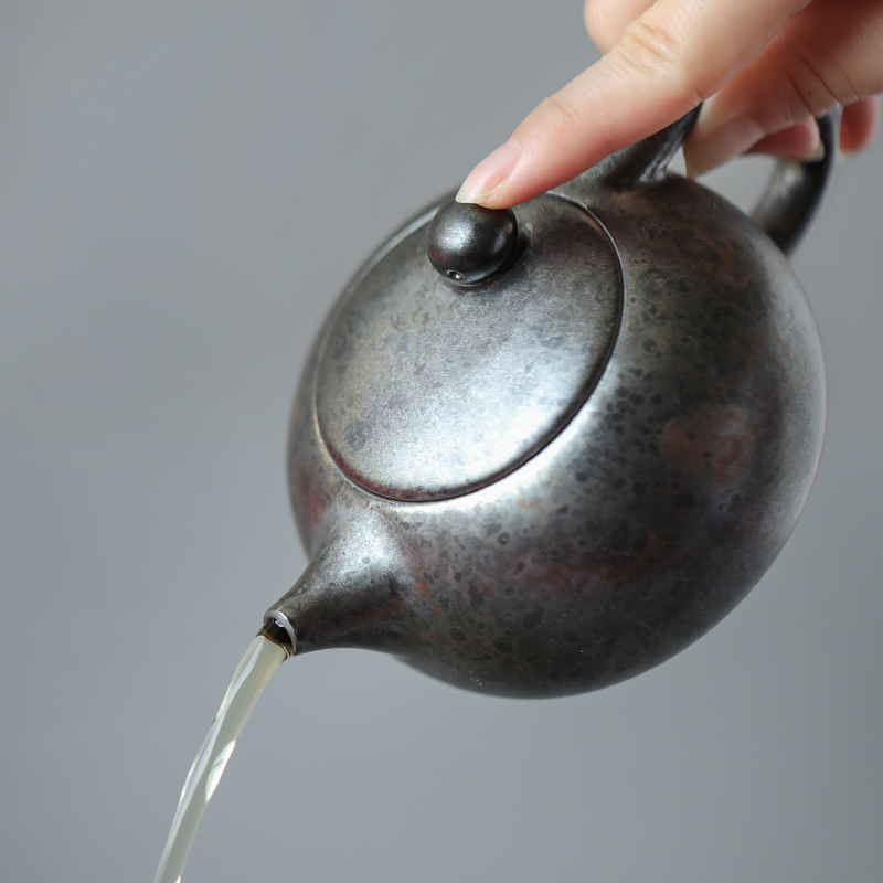 Ceramic teapot over thousand hall kung fu tea set single pot home teapot spherical mesh maitreya pot of red glaze