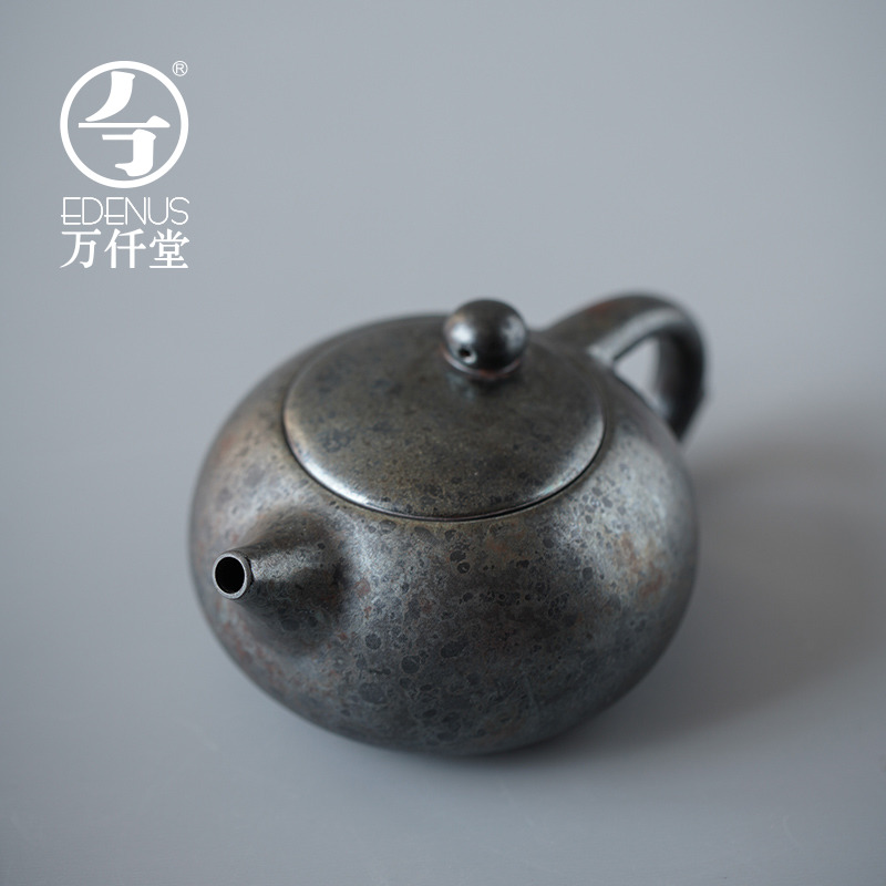 Ceramic teapot over thousand hall kung fu tea set single pot home teapot spherical mesh maitreya pot of red glaze