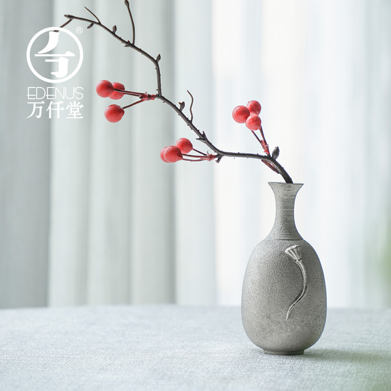 M letters kilowatt/hall vase household act the role ofing is tasted furnishing articles ancient silver glaze ceramic floret bottle vertical desktop flower implement Song Yunying 02