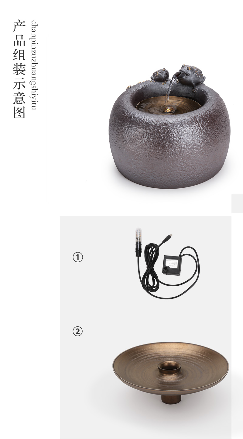 M letters kilowatt/hall new water machine ceramic water furnishing articles humidifier creative household adornment water toad language