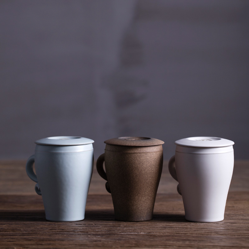 M letters kilowatt/hall office ceramic cup with cover large anti hot filter cup office keller cups in extremely good fortune