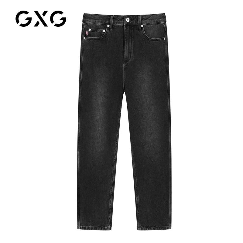 Quần GXG nam mặc 2020 mùa xuân trung tâm mua sắm mới với quần jeans đen cùng quần ống rộng quần trắng xu hướng - Quần jean